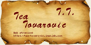 Tea Tovarović vizit kartica